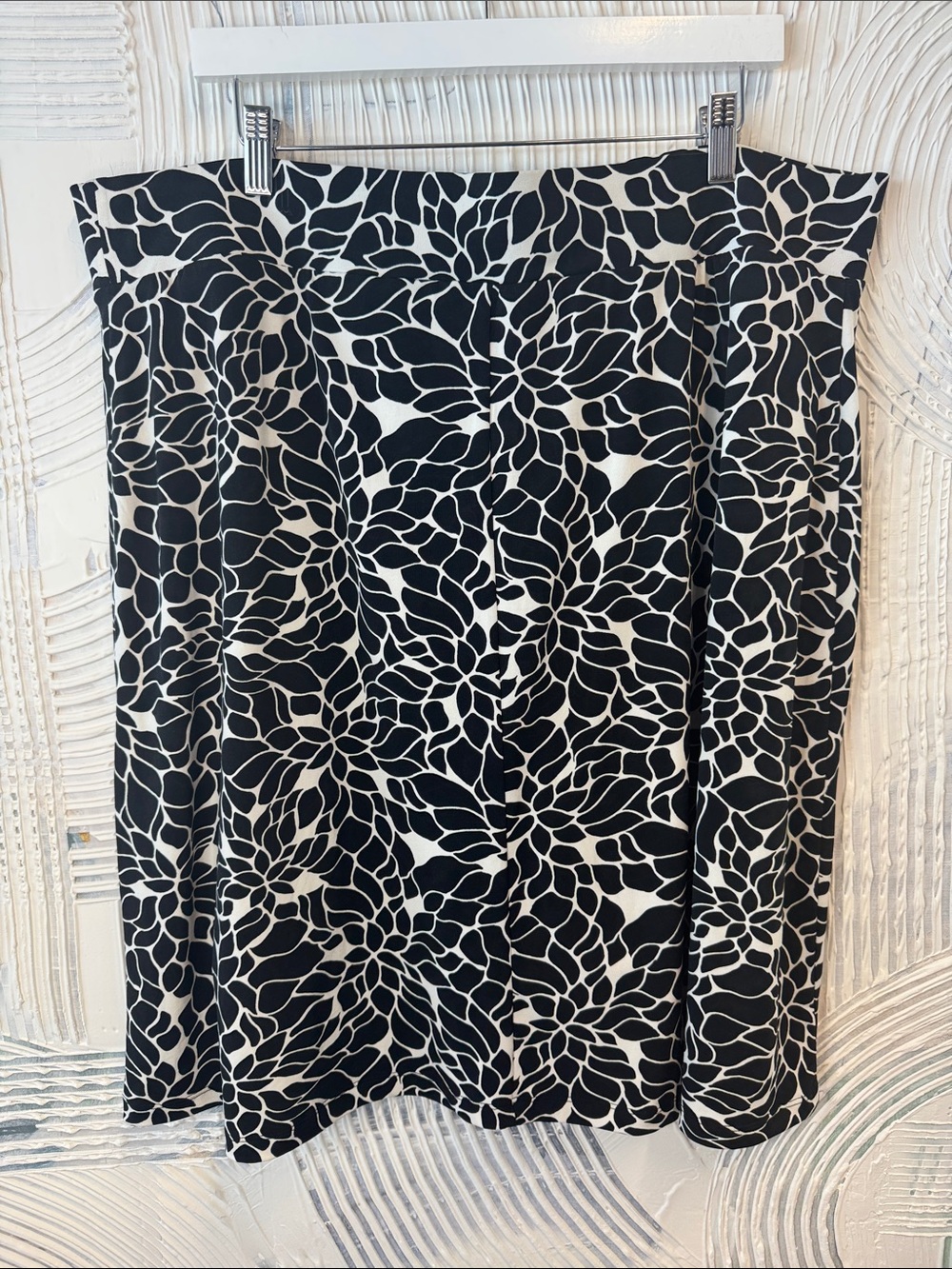 Merona Black and White Floral A-Line Skirt N0508 - Picture 4 of 6
